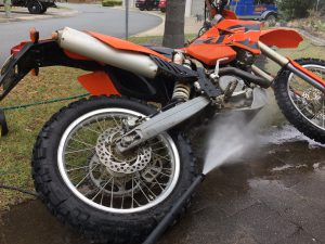 Dirt Bike washing underside