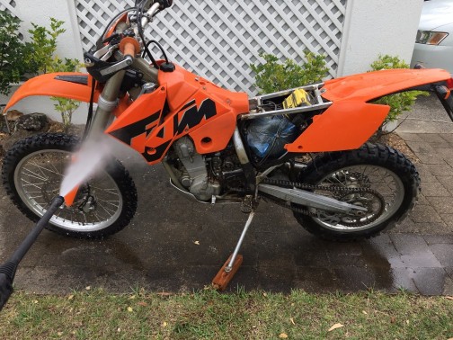 Washing a Dirt Bike