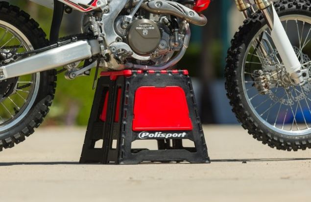 Motorcycle Jack Dirt Bike Stand Adjustable Lift Hoist Table Height Lifting Stand Jack Damper Shock 330 LB Load Capacity Red/Black 