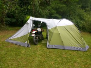 Vuz Moto Tent with bike