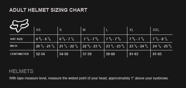 Specialized Helmet Sizing Chart
