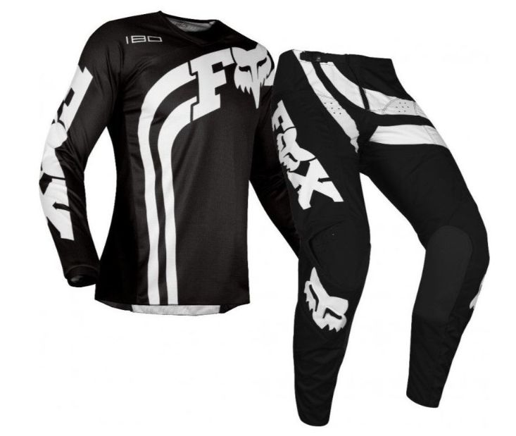 Fox Racing 2018 180 Mastar Jersey/Pants Adult Mens Combo Offroad MX Gear Motocross Riding Gear Black