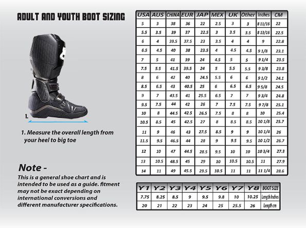 Brogini Riding Boots Size Chart